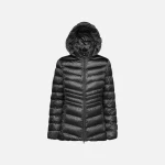 Zosma Woman's Winter Jacket with Detachable Hood, Shiny Satin Outer Shell, and Recycled EcologicWARM Wadding, Black, Size 40, Casual and Refined Design for Cold Months - Geox
