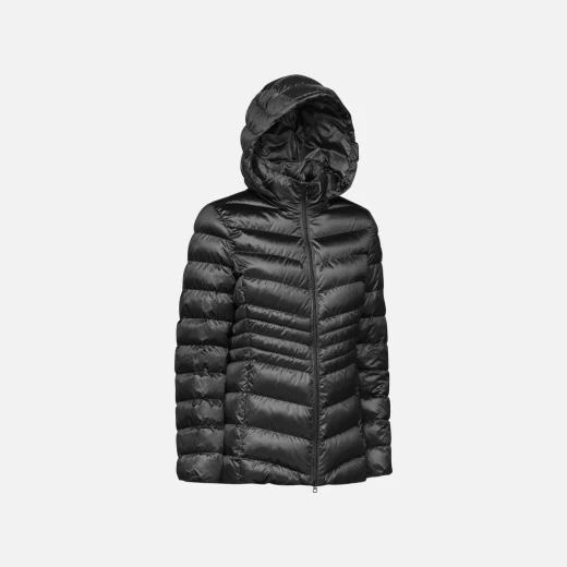 Zosma Woman's Winter Jacket with Detachable Hood, Shiny Satin Outer Shell, and Recycled EcologicWARM Wadding, Black, Size 40, Casual and Refined Design for Cold Months - Geox - Image 3