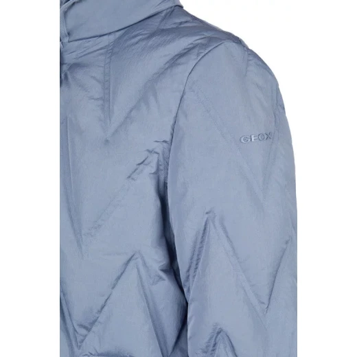 Plummery Down Jacket Woman Faded Denim Size 38 Detachable Hood Water Repellent Wind Blocking Crinkled Nylon Mid Length Winter Coat for City Living - Plummery - Image 6
