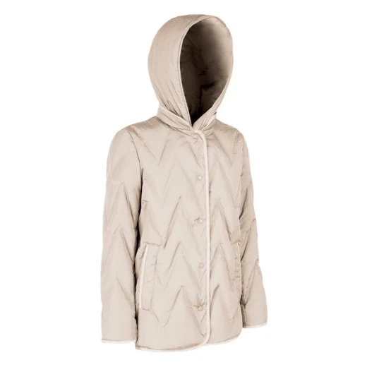 Plummery Jacket Woman Midlength Down Jacket for Women 42, Detachable Hood, Windproof Water Repellent Crinkled Nylon, Regenerated Down Fill, Perfect for City Living in Bad Weather - Image 3