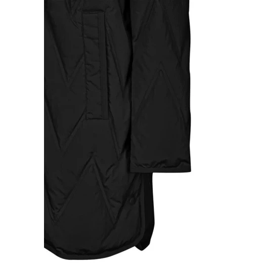 Nobis Plummery Jacket Woman Black Size 44 Waterproof Crinkled Nylon Down Coat Detachable Hood Recycled Lining Regenerated Down Fill Wind and Rain Protection Urban Aesthetic - Plummery - Image 4