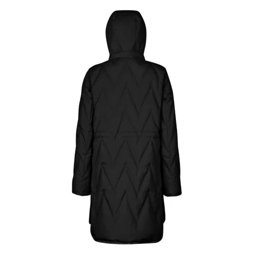 Nobis Plummery Jacket Woman Black Size 44 Waterproof Crinkled Nylon Down Coat Detachable Hood Recycled Lining Regenerated Down Fill Wind and Rain Protection Urban Aesthetic - Plummery - Image 5