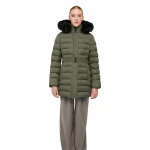 Catria Women's Longline Down Jacket Grape Leaf 40 Recycled Polyester - Geox