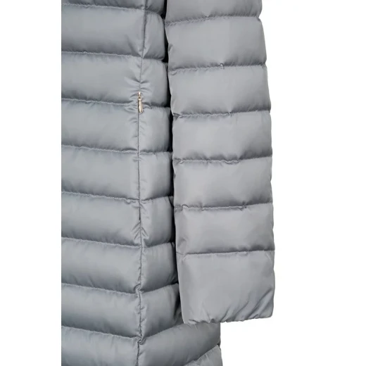 Bettanie Women's Longline Down Jacket Ghost Grey Size 42 Winter Coat - Geox - Image 5
