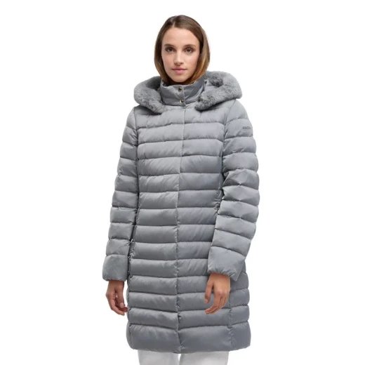 Bettanie Women's Longline Down Jacket Ghost Grey 48 Winter Coat - Image 7