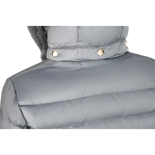 Bettanie Women's Longline Down Jacket Ghost Grey 48 Winter Coat - Image 9