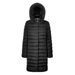 Bettanie Women's Longline Down Jacket Black 38 Satin Fabric Winter Coat