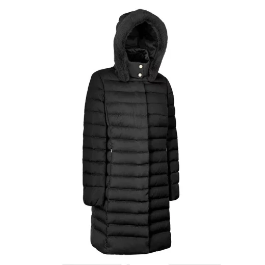 Bettanie Women's Longline Down Jacket Black 38 Satin Fabric Winter Coat - Image 3
