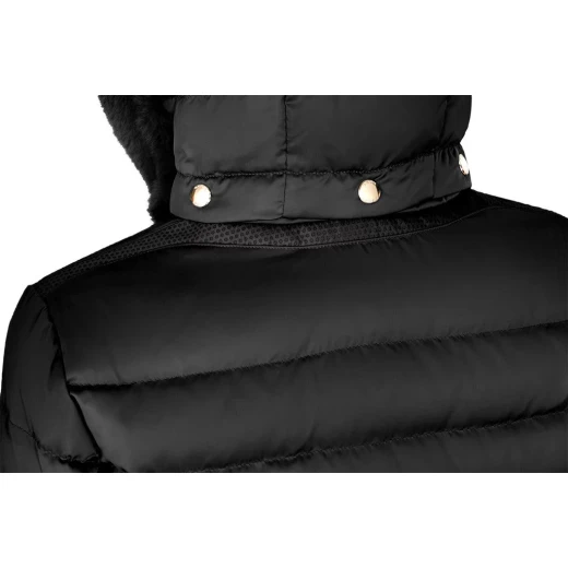 Bettanie Women's Longline Down Jacket Black 38 Satin Fabric Winter Coat - Image 5