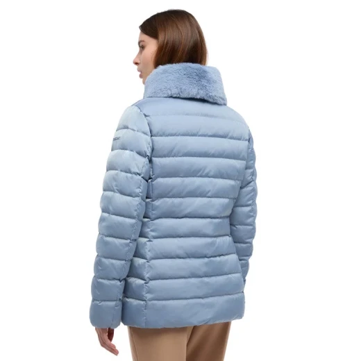 Bettanie Women's Down Jacket Faded Denim 38 Recycled Padding Winter Coat - Geox - Image 9
