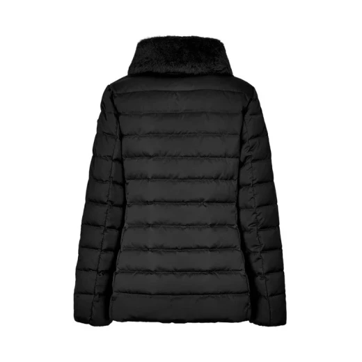 Bettanie Jacket Woman Black Satin Down Filled Winter Coat with Fur Trim 44 for Stylish Protection and Feminine Aesthetic - Geox - Image 5