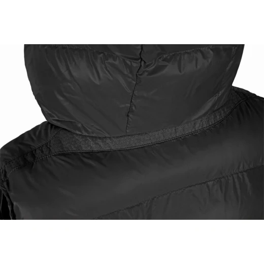 سترة بليز نسائية بغطاء للرأس سوداء اللون قماش لامع بطانة وبطانة معاد تدويرها W5628C.T3121.F9000 أناقة المدينة مقاس 40 مثالية للحياة الحضرية مريحة وأنيقة - جيوكس - Image 5