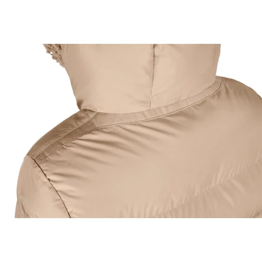 VILDE Jacket Woman Natural 42 Recycled Polyester Parka Windproof Water Repellent Winter Outerwear with Teddy Fur Detailing Sustainable Lining and Padding for Cold Weather - Geox - Image 5