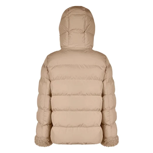 VILDE Jacket Woman Natural 42 Recycled Polyester Parka Windproof Water Repellent Winter Outerwear with Teddy Fur Detailing Sustainable Lining and Padding for Cold Weather - Geox - Image 9