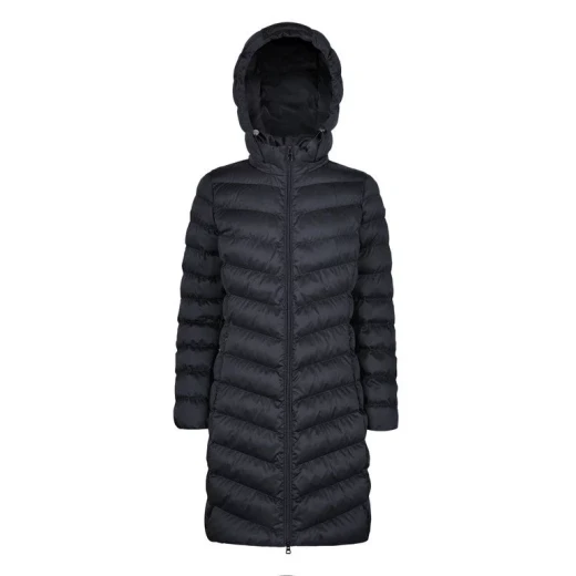 Zosma Women's Longline Jacket Sky Captain 38 Detachable Hood Winter Coat - Geox - Image 2