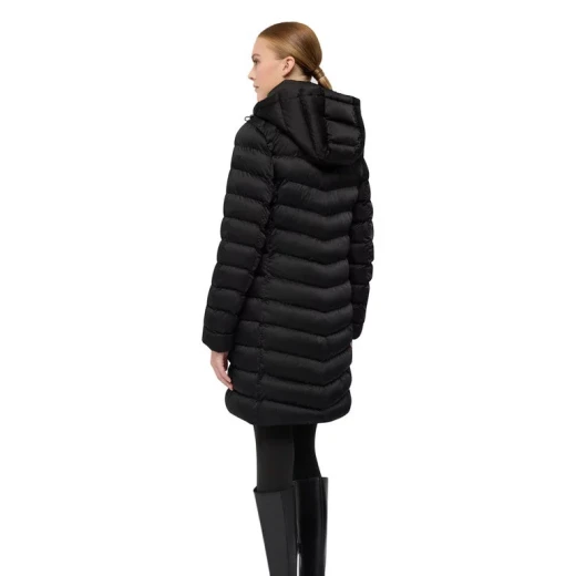 Zosma Women's Longline Jacket Black 38 Detachable Hood Winter Coat - Geox - Image 12