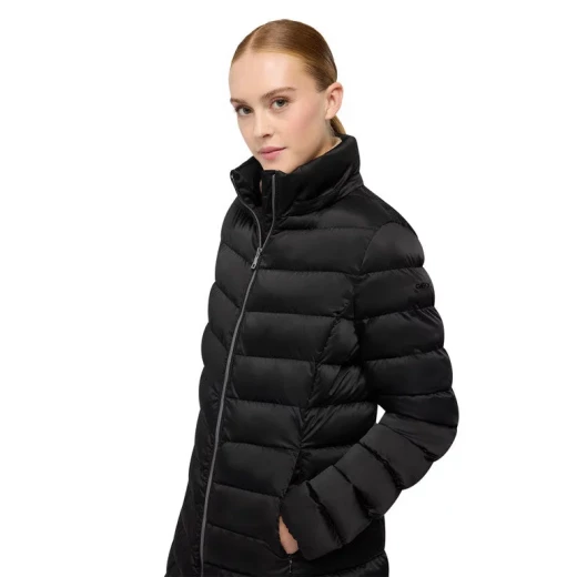 Zosma Women's Longline Jacket Black 38 Detachable Hood Winter Coat - Geox - Image 5