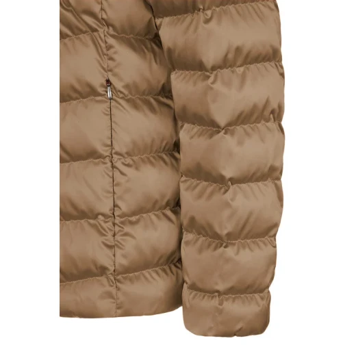 Zosma Women's Short Jacket in Coffee Satin, Size 42, with Detachable Hood, Wind and Rain Resistant, Crafted from Recycled Materials, Feminine Silhouette for Cold Weather Style - Geox - Image 10