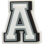 Jibbitz Letter A Varsity Style Shoe Charm Classic Design White Grey Black Outline Shadow For Crocs Clogs & Sandals Perfect For Personalization & Adding Flair 1 Count - Jibbitz