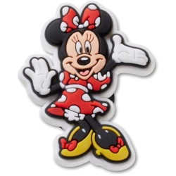 Disney Minnie Mouse Jibbitz Charms for Crocs Shoes, Red and White, Set of 1