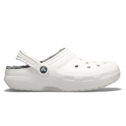 Crocs Unisex Classic Lined Clog Off White 38 39 Winter Warm Fuzzy Slippers Indoor Outdoor Comfort Pivoting Heel Strap Croslite Foam Construction Easy Wear