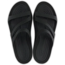 Crocs Women's Swiftwater Sandals Black Size 34-35 Water Friendly Flexible Straps Multipurpose Footwear Lakeside Date Night Ready Enhanced Traction 203998-060
