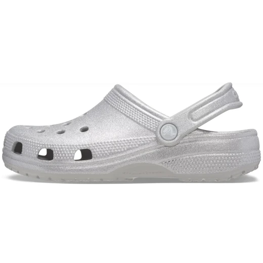 Crocs Women's Classic Glitter Clog Grey Comfort Shoes Sizes 36 37 Lightweight Sparkly Footwear Slip On Iconic Design Ideal for Everyday Wear - Crocs - Image 4