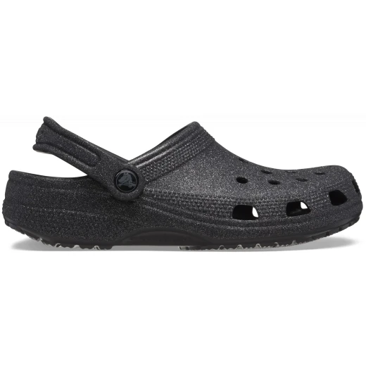 Crocs Unisex Classic Glitter Clog Shoes Black 39 40 Comfort Footwear Sparkling Slip On Design Lightweight Cushioned Construction Ideal for Everyday Wear - Crocs - Image 2