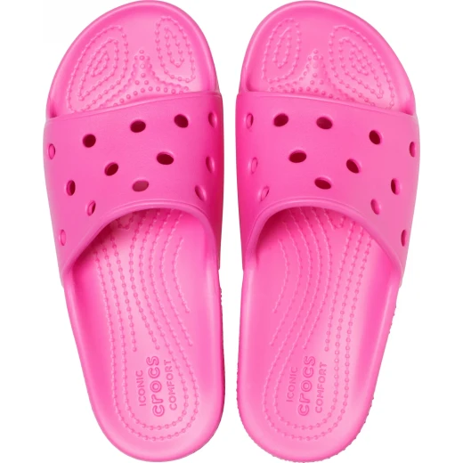 Crocs Kids Classic Slide Sandals Pink Size 36 37 with Holes for Jibbitz Charms Comfortable Croslite Foam Cushion Perfect for Girls Beach or Backyard 13 Charms Capacity - Crocs - Image 3
