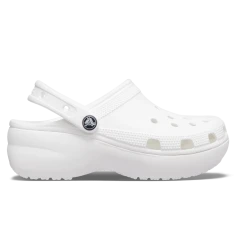 Crocs Classic Platform Clog Women's White Comfortable Slip On Shoes 37 38