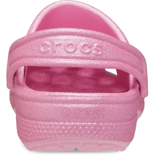 Crocs KIDS Classic Glitter Clog Pink Sparkling Comfort for Little Feet Sizes 28 29 Lightweight Flexible Pivoting Heel Straps for Secure Fit Customizable with Jibbitz Charms - Crocs - Image 5