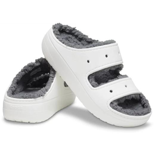صنادل كوزي كلاسيك للجنسين بيضاء مبطنة بالفرو مريحة بتصميم مميز ب 7 فتحات لتعليقات جيبتز مقاسات 41 42 أمان معزز ونعل مرتفع - كروكس - Image 23