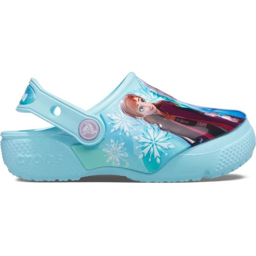 Crocs Kids Fun Lab Disney Frozen Clog Blue Clogs Featuring Anna and Elsa Graphic Patch Sizes 28 29 Perfect for School Play and Adventures Comfortable and Stylish - Crocs - Image 2
