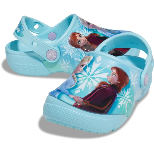 Crocs Kids Fun Lab Disney Frozen Clog Blue Size 34 35 Featuring Anna and Elsa Graphic Patch Comfortable Lightweight Clogs for Kids Perfect for School Play and Adventures 155 chars - Crocs - Image 4