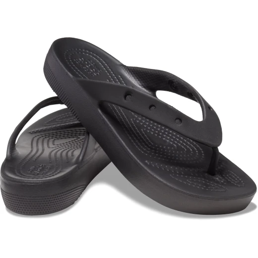 Crocs Women's Classic Platform Flip Sandals Black Size 34 35 Elevated Comfort with Textured Heel Jibbitz Compatible Lightweight Women's Footwear - Crocs - Image 16