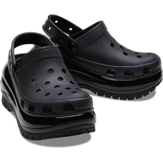 كروكس ميجا كراش صندل نسائي أسود بنعل مرتفع مقاسات 34 و 35 يتميز بنعل مطاطي مُحسّن وتفاصيل حول النعل الخارجي وقابل للتخصيص بزينة جبيتز المثالية لأي مظهر - كروكس - Image 8