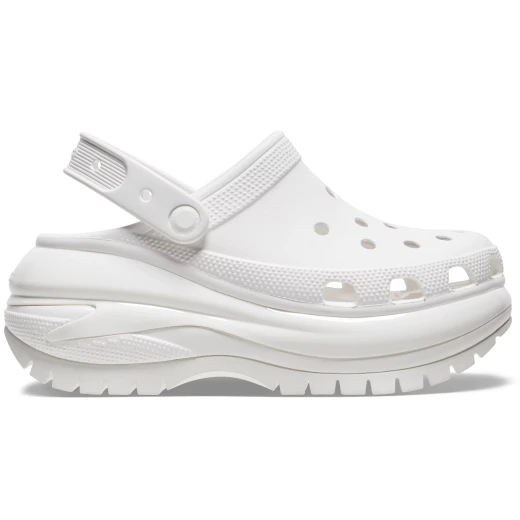 صنادل كروكس ميجا كراش النسائية البيضاء ذات النعل المرتفع مقاس 39 40 تصميم مذهل ونعل مطاطي معزز لراحة وأناقة فائقة قابلة للتخصيص بزينة جبيتز - كروكس - Image 2