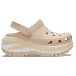 Crocs Women's Mega Crush Clog Beige Platform Sandals Sizes 37 38 Enhanced Rubber Tread Personalized Backstrap for Jibbitz Charms Comfortable and Stylish Footwear - Crocs