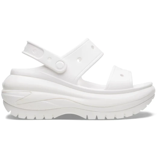 Crocs Women's Classic Mega Crush Platform Sandal White Colorway Sizes 34 35 Featuring Enhanced Rubber Tread and Jibbitz Charm Compatibility Adjustable Backstrap - Crocs - Image 2
