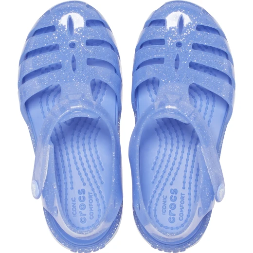 Crocs Toddlers Isabella Glitter Fisherman Sandals in Blue, Featuring Soft Gemlite Uppers, Closed Toe Design, Hook and Loop Closures, Sizes 19-20 for Little Ones - Crocs - Image 7