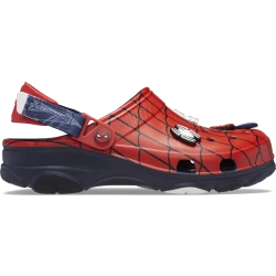 Crocs Kids Spider Man All Terrain Clog Red 33 34, Featuring Rugged Outsoles for Enhanced Traction, Adjustable Turbo Heel Straps, and Iconic Crocs Comfort, Perfect for Adventures