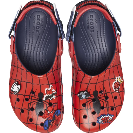 Crocs Kids Spider Man All Terrain Clog Red 28 29 Rugged Outsole Adjustable Strap Lightweight Comfortable Water Friendly - Crocs - Image 3