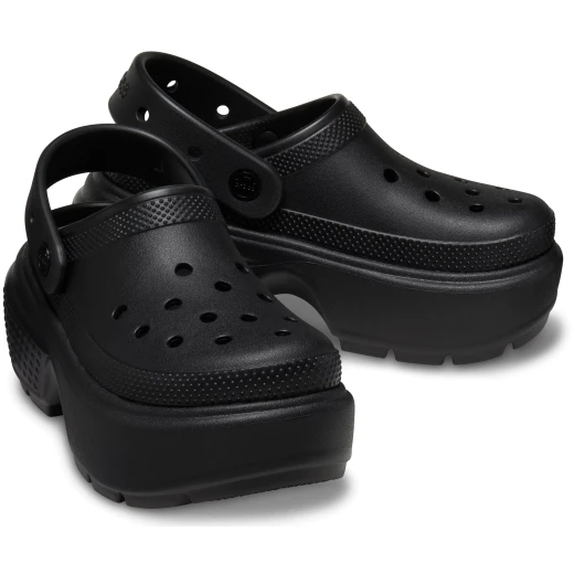 Stomp Collection Women's Clog Black with Exaggerated Chunky Sole Sizes 36 37 Comfortable Stylish Footwear for Bold Fashion Statements Made for Walking and Standing All Day - Crocs - Image 24