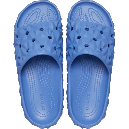 Classic Unisex Geometric Slide 2.0 Sandals in Blue, Sizes 37-38. Featuring Iconic Crocs Comfort for All Day Wear. Perfect for Personalization with Jibbitz Charms. - Crocs - Image 23