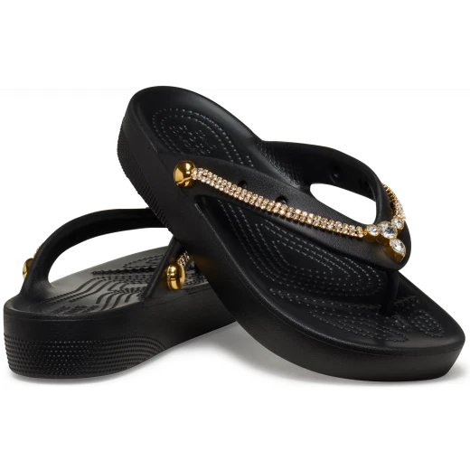 Crocs Women's Classic Platform Tiara Flip Sandals Black 37 38 - Crocs - Image 4
