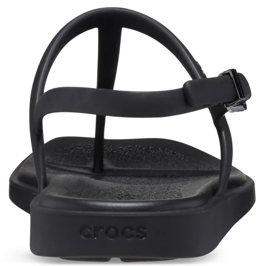 صنادل فليب ميامي النسائية باللون الأسود مع حزام كعب قابل للتعديل مقاسات 39 40 أحذية صيفية للشاطئ بتصميم مربع عند الأصابع - كروكس - Image 17