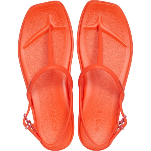 Miami Women's Thong Flip Flops Orange Summer Sandals Square Toe Adjustable Heel Strap Sizes 34 35 Perfect for Beach Parties and Sunny Days - Crocs - Image 19