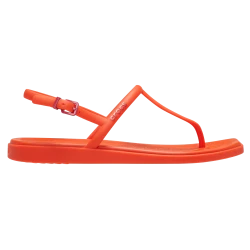 Miami Women's Thong Flip Flops Orange Color Summer Sandals With Adjustable Heel Strap Sizes 39 40 Square Toe Design Perfect for Beachwear or Casual Outings