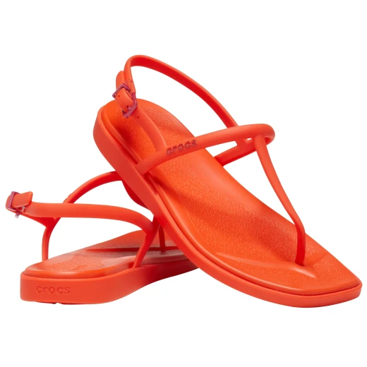 Miami Women's Thong Flip Flops Orange Summer Sandals Square Toe Adjustable Heel Strap Sizes 34 35 Perfect for Beach Parties and Sunny Days - Crocs - Image 20