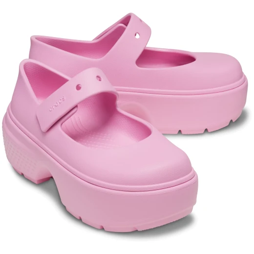 Stomp Mary Jane Women's Shoes Pink Color Sizes 36 37 Adjustable Front Strap with Jibbitz Holes Chunky Exaggerated Lug Soles Fashionable Design Stylish and Bold Footwear - Crocs - Image 8